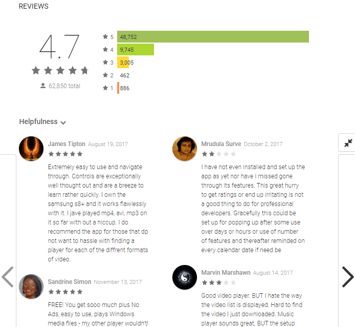 app reviews on google play